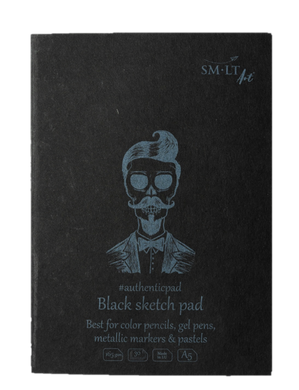 Альбом-склейка для ескизов Smiltainis А5, 165 г/м2, 50 листов, черный, Authentic