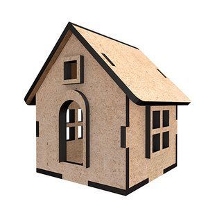 Заготовка для декорирования Домик 10, №349, 6,8х6,8х8,4 см, МДФ, Fabrika Decoru
