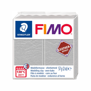 Пластика Leather-effect, сірий, 57 г, Fimo