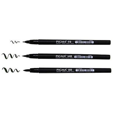 Лайнер-ручка Pigma Brush Pen BB, Чорний, Sakura