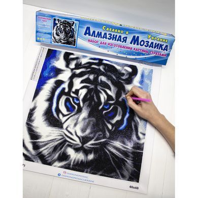 Алмазна мозаїка Бенгальський Тигр 40х40 см