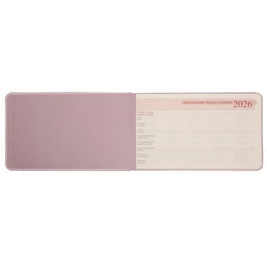 Щотижневик датований 2026, 10х17 см, 128 сторінок, ліловий, м'який, Monaco, Leo Planner