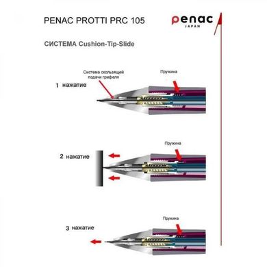 Механічний олівець Protti PRC105 vivid з тривким стрижнем 0,5 мм, рожевий, Penac