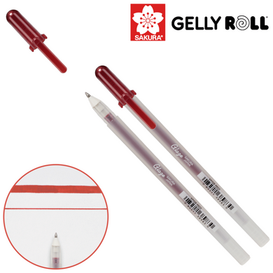 Ручка гелевая, GLAZE 3D-ROLLER, Красный темный, Sakura