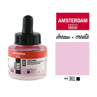 Туш акрилова AMSTERDAM INK (361) Рожевий світлий, 30мл, Royal Talens