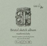 Альбом для ескізів Authentic Baby Bristol, 9x9см, 185 г/м2, 32 аркуші, білий, гладкий, Smiltainis