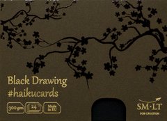 Набор открыток для графики HAIKU, 10,6x14,7 см, 300 г/м², 24 листа, в коробке, черные, Smiltainis