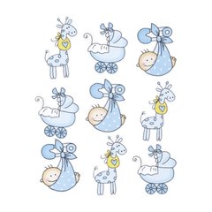 Набор декоративных элементов Детский №1, голубой, 9 штук, Knorr Prandell, голубой, 9 штук