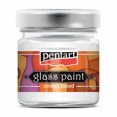 Фарба вітражна Glass paint, на основі розчинника, холодної фіксації, Біла, 30 мл, Pentart