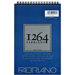 Альбом на спіралі для малюнка 1264 А5, 200 г/м2, 20 аркушів, чорний, Fabriano