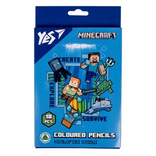 Набір кольорових олівців Minecraft, 18 кольорів, YES