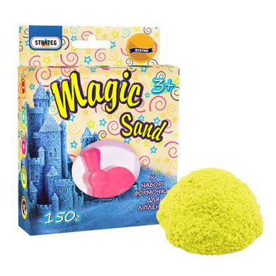 Кінетичний пісок Strateg Magic Sand жовтий з формочкою 150 г