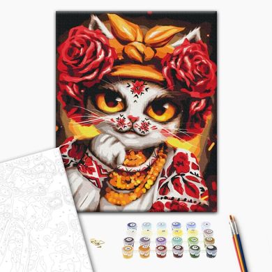 Картина за номерами Кішка троянда ©Маріанна Пащук, 40х50 см, Brushme