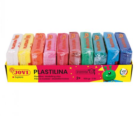 Пластилин разноцветный JOVI 10 штук по 50 г