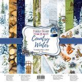 Набір паперу для скрапбукінгу Country winter, 20x20 см, 200 г/м&sup2;, двосторонній, 10 аркушів, Fabrika Decoru