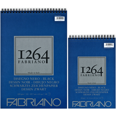 Альбом на спирали для рисунка 1264 А4, 200 г/м2, 40 листов, черный, Fabriano