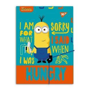 Папка Minions, А4, 1х23х32 см, пластиковая, с тремя разделителями, на резинке, Yes