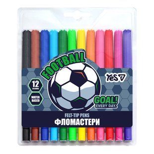Фломастеры Yes Football, 12 цветов