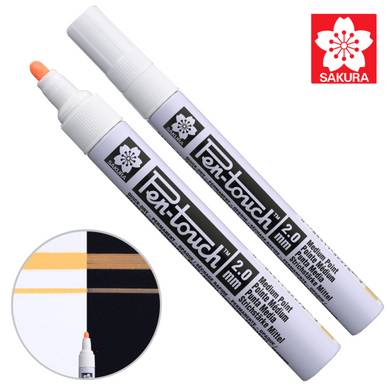Маркер Pen-Touch Оранжевий, флуоресцентний, середній (MEDIUM) 2.0мм, Sakura