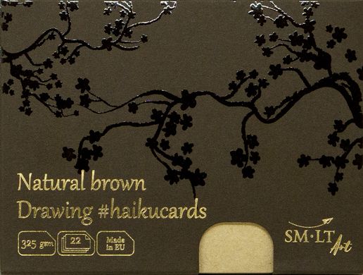 Набор открыток для графики HAIKU, 10,6x14,7 см, 325 г/м², 22 листа, в коробке, коричневые, Smiltainis