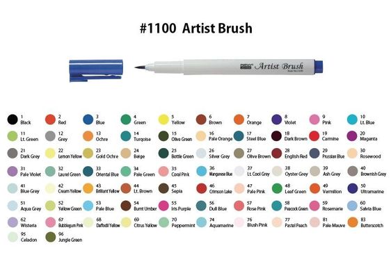 Маркер-кисть Artist Brush, голубой, 1100, Marvy