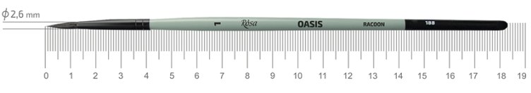Пензель OASIS 188, №1, єнот, круглий, ROSA