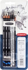 Набор чорнографитных карандашей Watersoluble Sketching, 8 штук, Derwent