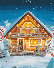 Картина за номерами Казковий новорічний будиночок, 40x50 см, Brushme