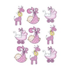 Набор декоративных элементов Детский №1, розовый, 9 штук, Knorr Prandell