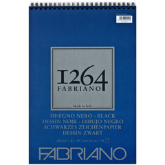 Альбом на спирали для рисунка 1264 А3, 200 г/м2, 40 листов, черный, Fabriano