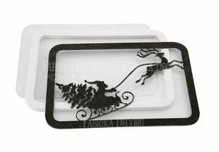 Заготовка для шейкера Дед мороз и сани, 13х9 см, черный, Fabrika Decoru