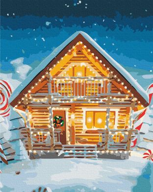 Картина за номерами Казковий новорічний будиночок, 40x50 см, Brushme