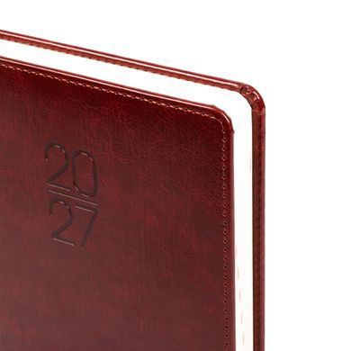 Діловий щоденник Leo Planner Vector A5, датований, 2027, тверда обкладинка, коричневий, 368 сторінок