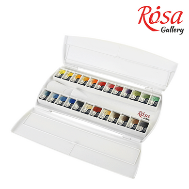 Набор акварельных красок Классика, в пластиковом пенале, 24 штуки, кювета, ROSA Galler