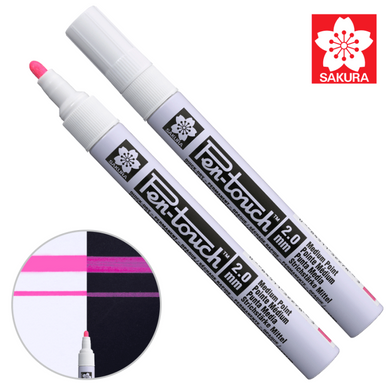 Маркер Pen-Touch Рожевий, флуоресцентний, середній (Medium) 2 мм, Sakura