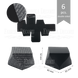 Набір картонних заготовок для пакування подарунків №009, Black-text on black, 5,2х6,5х6,5 см, 6 штук, Fabrika Decoru PM-FDPF-009-3-FD зображення 1 з 2