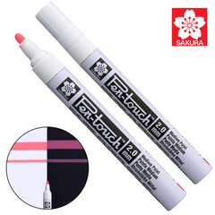 Маркер Pen-Touch Красный, флуоресцентный, средний (MEDIUM) 2.0мм, Sakura