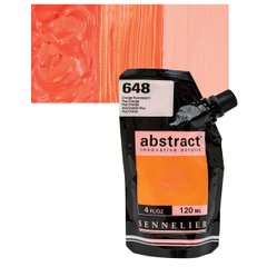 Краска акриловая Sennelier Abstract, Оранжевый флуоресцентный №648, 120 мл, дой-пак