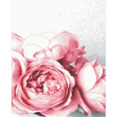 Алмазна картина Strateg ПРЕМІУМ Рожеві піони 40х50 см FA40881