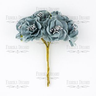 Набор декоративных цветов Вишни, сизый, 6 штук, Fabrika Decoru