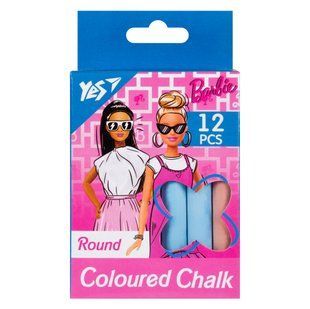 Крейда кольорова Barbie, кругла, 12 штук, Yes