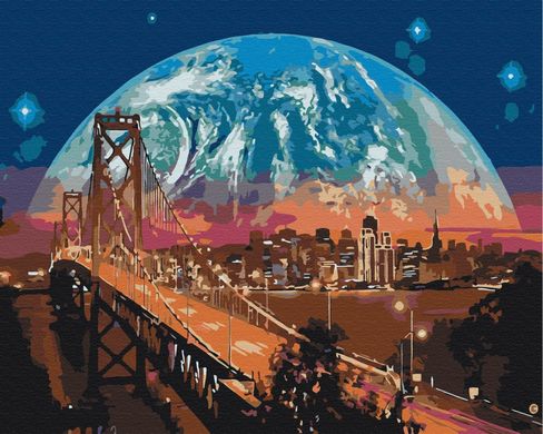 Картина по номерам Луна над Сан-Франциско, 40х50 см, Brushme