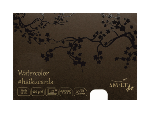 Набор открыток для акварели HAIKU, 14,8x21 см, 400 г/м², 12 листов, в коробке, белые, Smiltainis