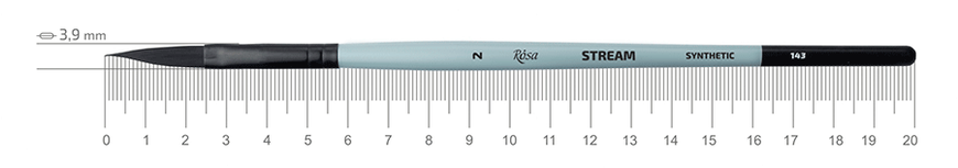 Кисть STREAM 143 №2, синтетика, саблевидная плоская, даггер, ROSA