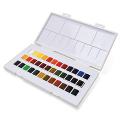 Набір акварельних фарб для подорожей Sennelier серії La Petite Aquarelle, 36 кольорів, напівкювета, пластиковий пенал