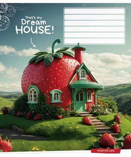 Тетрадь ученическая Dream house А5, 18 листов в клетку, вододисперсионная обложка, Star