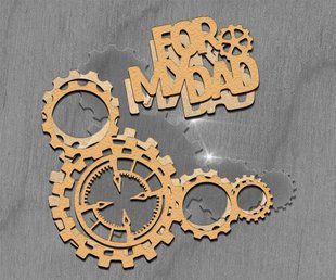 Заготовка для мега шейкера Фігурна рамка Шестерінки, 20x20 см, крафт, Fabrika Decoru