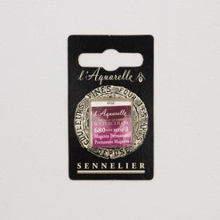 Акварельная краска Sennelier, полукювета, S3, Перманентный пурпуровый, Permanent Magenta