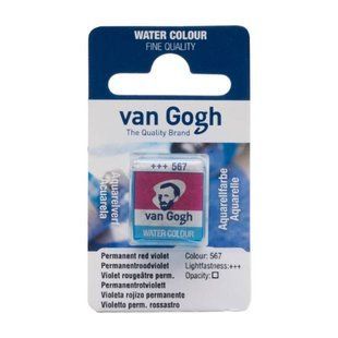 Краска акварельная Van Gogh (567), Красно-фиолетовый устойчивый, кювета, Royal Talens