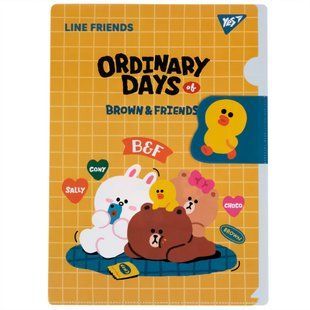 Папка-уголок Line Friends, А4, 22,5х31 см, пластиковая, с клапаном, Yes